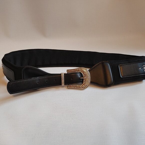 Wellness Belts Weighted Fashion Belt Women's 42M Black with Bling - Picture 1 of 10